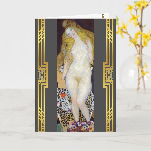 Klimt restauriert Adam und Eve Malerei Karte (Gelbe Blume)