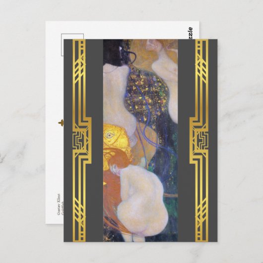 Klimt restauriert Goldfish Jugendstil-Malerei Postkarte (Vorne/Hinten)