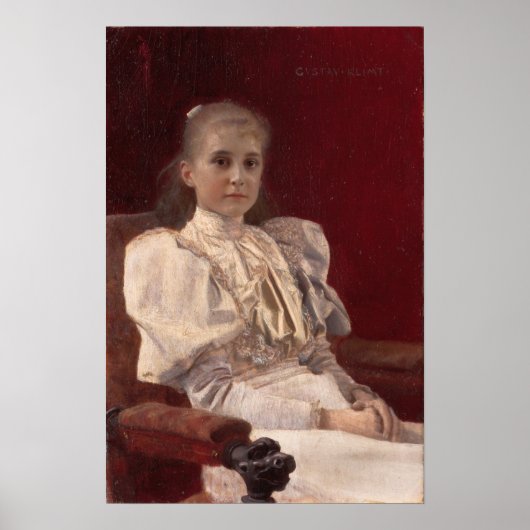 Klimt - Sitzplatziertes junges Mädchen Poster (Vorne)