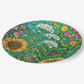 Klimt Sonnenblumenwiese Pappteller (Schrägansicht)