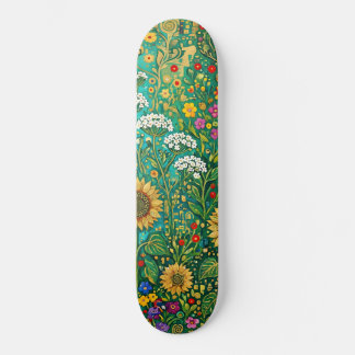 Klimt Sonnenblumenwiese Skateboard