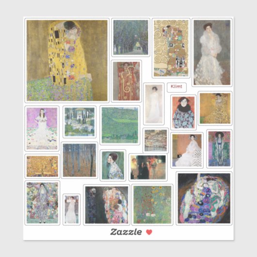 Klimt Stickers Aufkleber (Blatt)