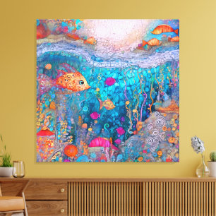 KLIMT STYLE FARBIGE WEISSISCHE WIRBEL LEINWANDDRUCK