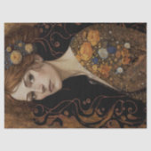 Klimt Style Frau mit Blume Decoupage Seidenpapier (Vorderseite)