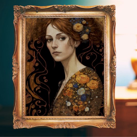 Klimt Style Frau mit Blume Decoupage Seidenpapier
