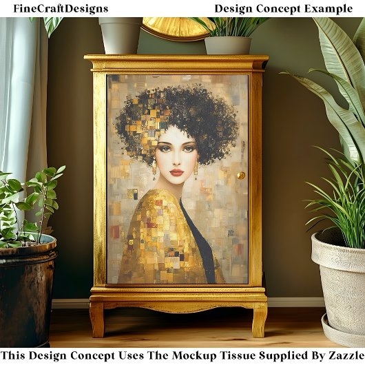 Klimt Style Portrait Frau in Gold EB5R Decoupage Seidenpapier