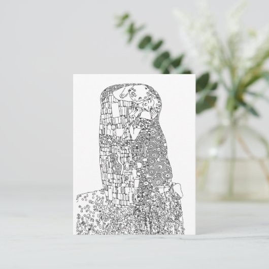 Klimt "The Kiss" Berühmte Kunst | Farbe Postkarte (Stehend Vorderseite)