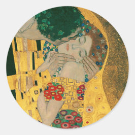 Klimt // The Kiss Painting Runder Aufkleber