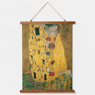 Klimt // The Kiss Painting Wandteppich Mit Holzrahmen
