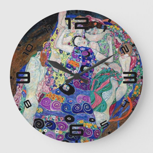 Klimt “The Virgin” Art Nouveau Wall Clock Große Wanduhr (Vorderseite)