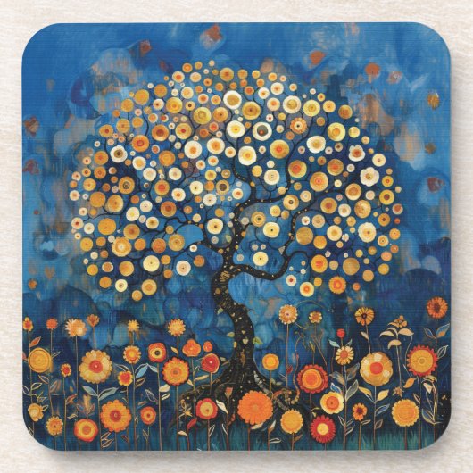 Klimt Tree of Life Getränkeuntersetzer (Vorderseite)