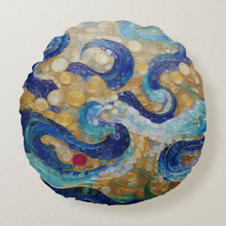 Klimt Wasserschläuche Rundes Kissen