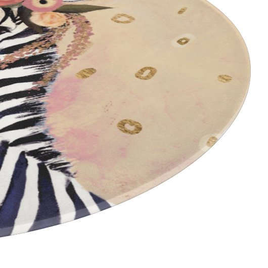 Klimt Zebra | geschmückt in den Blumen Schneidebrett (Ecke)