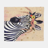 Klimt Zebra | In Blume verziert Fleecedecke (Vorderseite (Horizontal))