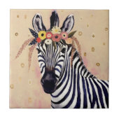Klimt Zebra | In Blume verziert Fliese (Vorderseite)