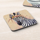 Klimt Zebra | In Blume verziert Getränkeuntersetzer (Linke Seite)
