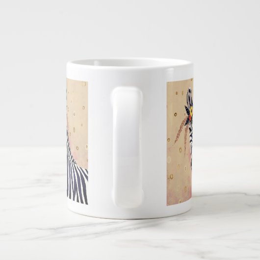 Klimt Zebra | In Blume verziert Jumbo-Tasse (Rückseite)