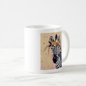 Klimt Zebra | In Blume verziert Kaffeetasse (VorderseiteRechts)