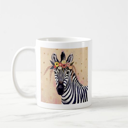 Klimt Zebra | In Blume verziert Kaffeetasse (Links)