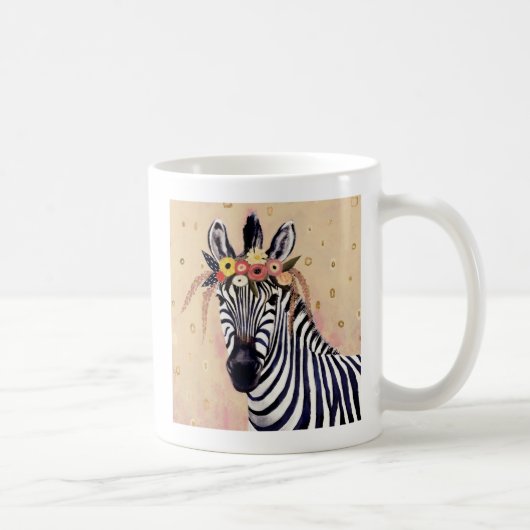 Klimt Zebra | In Blume verziert Kaffeetasse (Rechts)