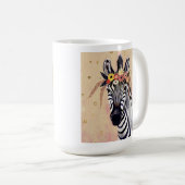Klimt Zebra | In Blume verziert Kaffeetasse (VorderseiteRechts)
