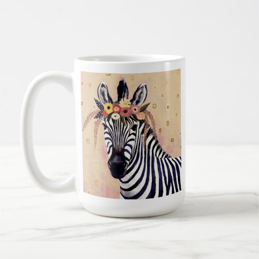 Klimt Zebra | In Blume verziert Kaffeetasse (Links)