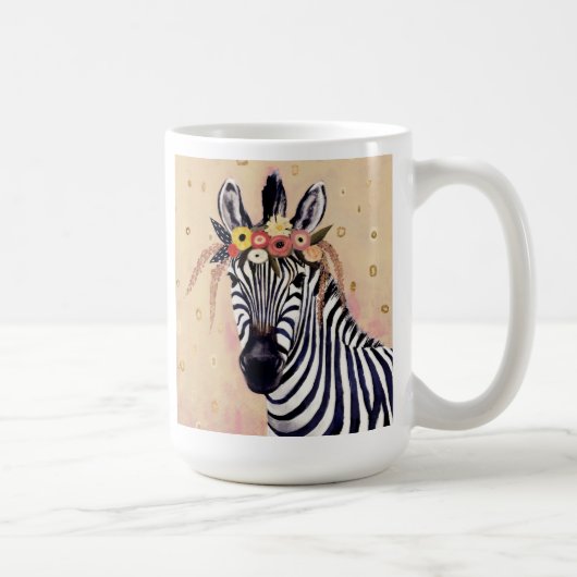 Klimt Zebra | In Blume verziert Kaffeetasse (Rechts)