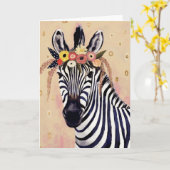 Klimt Zebra | In Blume verziert Karte (Gelbe Blume)