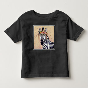 Klimt Zebra   In Blume verziert Kleinkind T-shirt