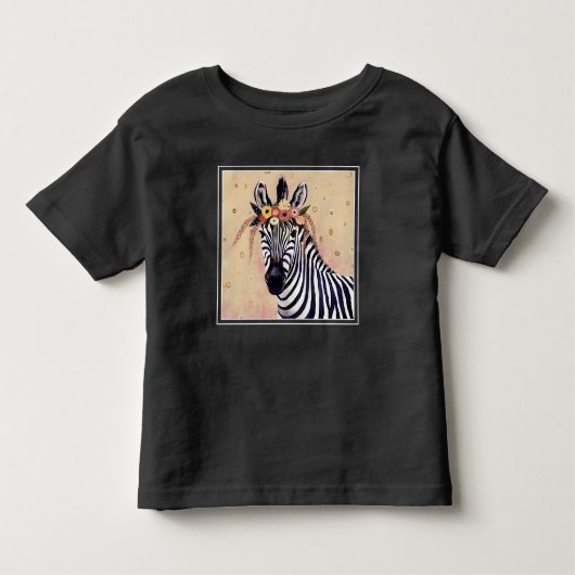 Klimt Zebra | In Blume verziert Kleinkind T-shirt (Vorderseite)