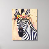 Klimt Zebra | In Blume verziert Leinwanddruck (Vorderseite)