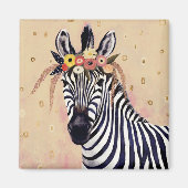 Klimt Zebra | In Blume verziert Magnet (Vorne)