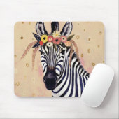Klimt Zebra | In Blume verziert Mousepad (Mit Mouse)