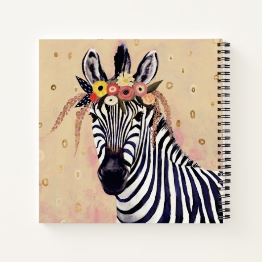 Klimt Zebra | In Blume verziert Notizblock (Rückseite)