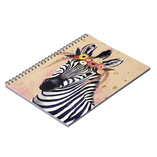 Klimt Zebra | In Blume verziert Notizblock (Linke Seite)