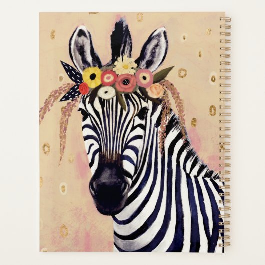 Klimt Zebra | In Blume verziert Planer (Rückseite)