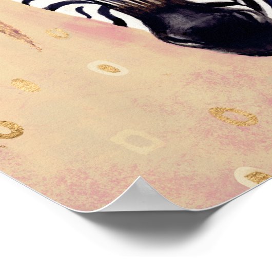 Klimt Zebra | In Blume verziert Poster (Ecke)