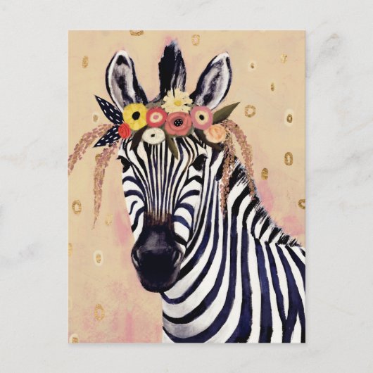 Klimt Zebra | In Blume verziert Postkarte (Vorderseite)