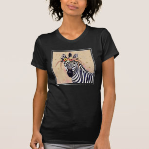Klimt Zebra   In Blume verziert T-Shirt