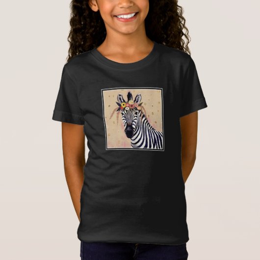 Klimt Zebra | In Blume verziert T-Shirt (Vorderseite)