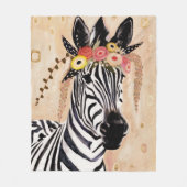 Klimt Zebra | Krone der Blume Fleecedecke (Vorderseite)