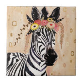Klimt Zebra | Krone der Blume Fliese (Vorderseite)