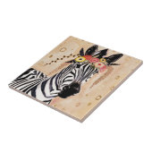 Klimt Zebra | Krone der Blume Fliese (Seite)
