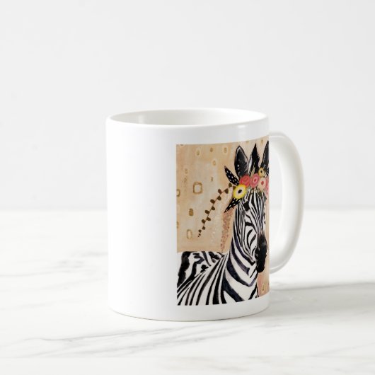 Klimt Zebra | Krone der Blume Kaffeetasse (VorderseiteRechts)