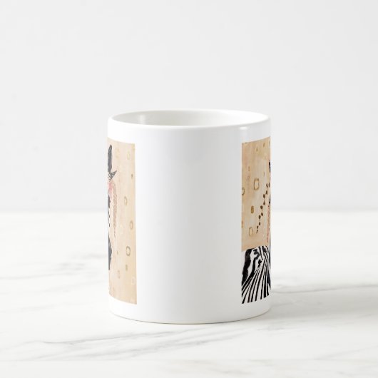 Klimt Zebra | Krone der Blume Kaffeetasse (Mittel)