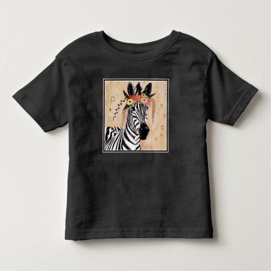 Klimt Zebra | Krone der Blume Kleinkind T-shirt (Vorderseite)