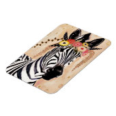 Klimt Zebra | Krone der Blume Magnet (Linke Seite)