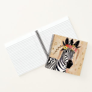 Klimt Zebra   Krone der Blume Notizblock