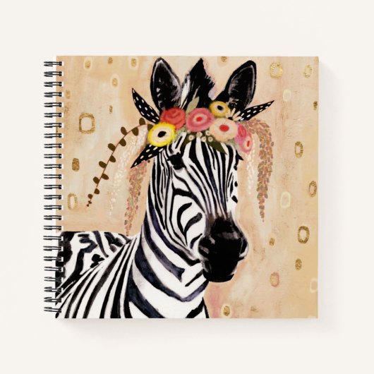 Klimt Zebra | Krone der Blume Notizblock (Vorderseite)