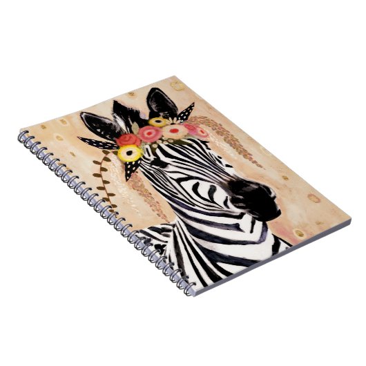 Klimt Zebra | Krone der Blume Notizblock (Rechte Seite)